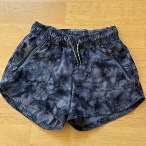 Athleta Girl size Small (7) blue tye dye athletic shorts
